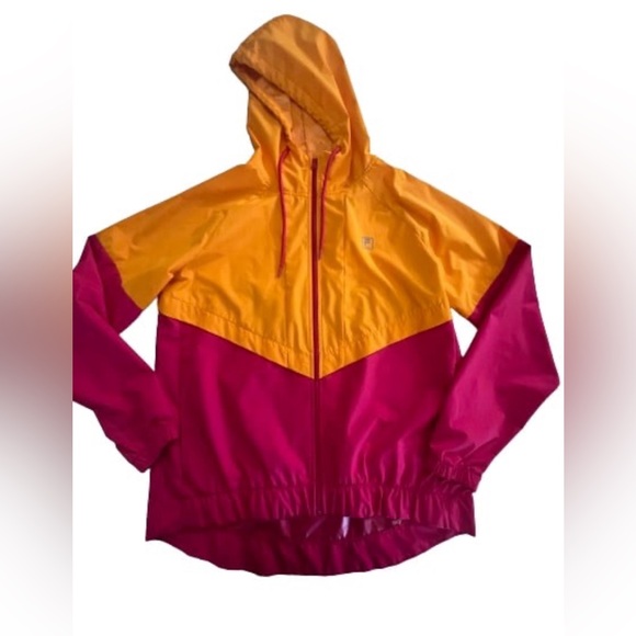 Fila Sport Pink Orange Windbreaker Jacket Size Large - Picture 1 of 7